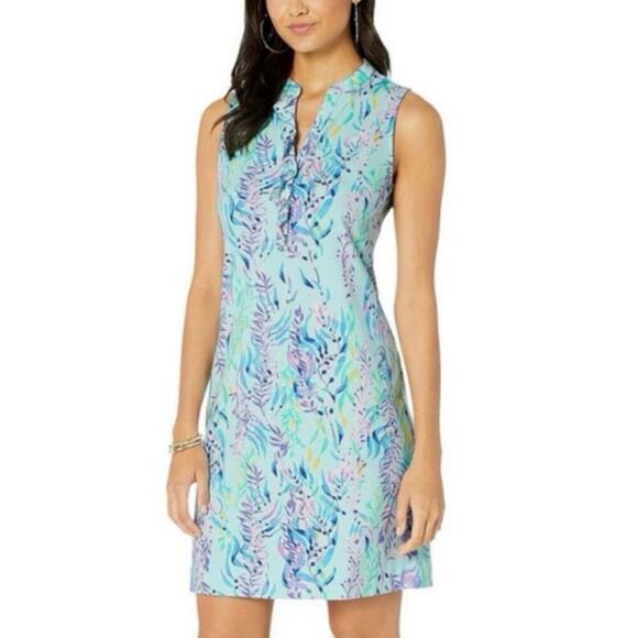 Lilly Pulitzer Women’s Blue/Pink Sherryn Shift Knee Length Soft Pullover Dress - Picture 1 of 13